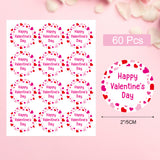 joycraft Valentine Gift Stickers, 60Pcs Happy Valentine's Day Stickers, 2Inch Pink Valentine Labels, Love Valentine Gift Wrapping Stickers, Valentine Labels Stickers for Cards, Party Favors, Envelope