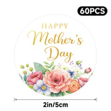 joycraft 60Pcs Mother's Day Gift Stickers, Happy Mother's Day Stickers, 2 Inch Gold Rose Round Labels for Gift Wrapping, DIY Card, Craft, Cookie Bags