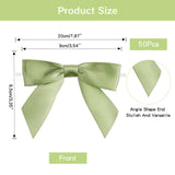 joycraft 50Pcs Twist Tie Bows, 3 Inches Satin Ribbon Twist Tie Bows, Holiday Gift Ribbon Bows, Small Satin Ribbon Bows for Birthday, Baby Shower, Wedding, Party Favor (Sage Green)