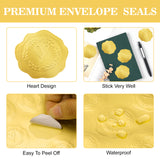 joycraft 300Pcs Gold Embossed Foil Seals, 1.5x1.35 Inch Heart Envelope Seals, Party Favor Stickers, Personalised Gift Wrapping Stickers for Wedding, Celebrations, Greeting Cards, Invitations and Party