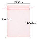 joycraft 50Pcs Blush Pink Organza Bags – 2.7x3.5 In Sheer Drawstring Mesh Pouch, Small Jewelry Organza Gift Pouch for Wedding Favor, DIY Craft, Small Business, Candy,Bags