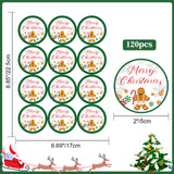 joycraft 120Pcs Merry Christmas Stickers, Christmas Gift Stickers, 2Inch Gingerbread Man Christmas Stickers, Christmas Holiday Gift Labels for Envelope Seals, Xmas Party, Class, Home