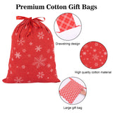 joycraft 6Pcs Christmas Drawstring Bags, Red Cotton Christmas Gift Bags Assorted Size, Christmas Wrapping Sacks, Christmas Cloth Pouches for Gift Box, Doll, Toy, Large Christmas Presents