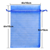 joycraft 50Pcs Royal Blue Organza Bags - 4x6 In Jewelry Drawstring Pouch with Mesh, Sheer Party Favor Pouch for Birthday, Baby Shower, Graduation, Wedding