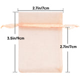 joycraft 50Pcs Peach Organza Bags - 2.7x3.5 In Jewelry Drawstring Mesh Pouch, Small Sheer Gift Bags for Small Business, Party Favor, Wedding, DIY Craft