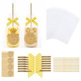 joycraft 100Pcs Clear Rice Krispie Treat Bags with Gold Sticks and Stickers,3.5x5.9 inch Clear Treat Bags,Cakesicle Bags,Flat Cellophane Bags for Macaron Pop,Candy,Apple Cookies,Cake Pop Packaging