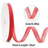 joycraft Burlap Ribbon - 20 Yards Red Jute Craft Ribbon, 3/8 Inch Rustic Mesh Fabric Ribbon for Gift Wrapping, Bows, Christmas Decor & DIY Crafts