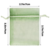 joycraft 50pcs Light Sage Green Organza Bags - 2.7x3.5In Sheer Drawstring Gift Bags, Small Mesh Party Favor Bags for Jewelry, Makeup Pouches, Candy, DIY Craft