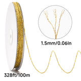 joycraft 328ft Gold String - Decorative Metallic Bakers String, 1.5mm Gold Twine Wrapping, DIY Crafts, Wedding, Party Favor