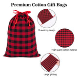 joycraft 6Pcs Christmas Buffalo Plaid Drawstring Bags, Cotton Christmas Drawstring Bags, Red and Black Christmas Gift Bags, Assorted Sizes Cloth Gift Bags for Gift Wrap, Christmas, Holiday, Birthday