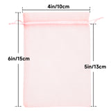 joycraft 50Pcs Blush Pink Organza Bags - 4x6 In Jewelry Drawstring Pouch with Mesh, Sheer Party Favor Pouch for Birthday, Baby Shower, Wedding, Graduation