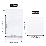 joycraft 6 Holes Earring Display Cards with Bags - 100Pcs White Paper Necklace Display Cards, 2.95 in Square Jewelry Card for Selling, Small Business, Craft Fair, Boutique Accessories