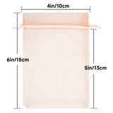 joycraft 50Pcs Peach Organza Bags - 4x6 In Jewelry Drawstring Mesh Pouch, Sheer Party Favor Bags for DIY Craft, Gift Wrapping, Jewelry Packaging, Wedding Favor
