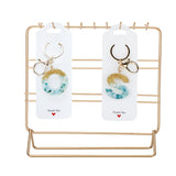 joycraft 100Pcs Keychain Cards, 2.1"x5.9" White Paper Cards Keychain Display Holder, Thank You Hanging Cards for Selling, Hanging Display Keychain, Bracelet, and Jewelry