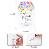 joycraft 100Pcs Thank You Gift Tags with String, 2x3.3 inch Thank You for Celebrating with Me Tags, Floral Paper Hangtags, Large Thank You Tags for Baby Shower Birthday Wedding DIY Gift Party Favor
