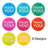 joycraft 500Pcs Thank You Stickers, 8 Colors Thank You Gift Stickers Rolls, 1.5" Round Colorful Thank You Stickers for Small Business, Gift Wraping, Party Favor, Bags