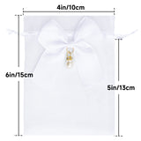 joycraft 4x6 In Organza Bags with Bow, 30Pcs White Wedding Party Favor Bag, Jewelry Pouches with Drawstring, Sheer Mesh Drawstring Bags for Jewelry, Makeup, Candy, Desserts
