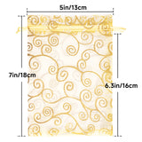 joycraft 50Pcs Organza Gift Bags - 5x7 In Gold Mesh Gift Drawstring Bags, Organza Party Favor Pouch for Valentine's Day, Wedding, Birthday, Brial Shower