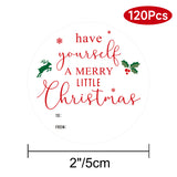 joycraft Merry Christmas Stickers - 120Pcs Holiday Gift Stickers, 2 in Round Red & White Xmas Name Gift Labels, Have Yourself a Merry Little Christmas Labels for Bags, Envelope Seal, DIY Craft