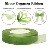 joycraft 3/4 Inch Gift Wrap Ribbon, 50Yards Sheer Organza Ribbon, Sage Green Gift Ribbon, Organza Gift Ribbon for Christmas, Flower Bouquet, DIY Crafts, Bows