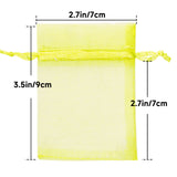 joycraft 50Pcs Lemon Yellow Organza Bags – 2.7x3.5 In Sheer Jewelry Mesh Pouch, Small Party Favor Drawstring Pouch for Wedding, Birthday, Baby Shower, DIY Craft