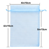 joycraft 50Pcs Sheer Organza Bags with Drawstring,4x6 In Blue Mesh Gift Wrapping Bags, Jewelry Organza Pouch, Sheer Party Favor Bag for Wedding, Bridal Shower, Birthday, Baby Shower