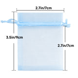 joycraft 50Pcs Sheer Organza Bags with Drawstring, 2.7x3.5 In Blue Small Mesh Gift Wrapping Bags, Jewelry Organza Pouch, Sheer Party Favor Bag for Wedding, Bridal Shower, Birthday, Baby Shower