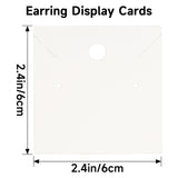 joycraft 100Pcs Earring Display Cards – 2.36In White Square Necklace Display Cards, Earring Kraft Paper Holder Cards for Handmade Jewelry, Small Business, Craft Fair, Retail Display