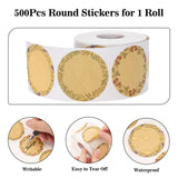 joycraft 500Pcs Jars Canning Labels, 2 inch Blank Gift Stickers, 3 Design of Floral Wreath, Christmas Mason Jar Stickers, Round Kraft Stickers for Storage Bins, Jars, and Bottles