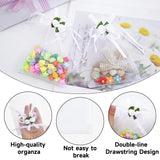 joycraft 4x6 In Organza Bags with Rose, 30Pcs White Wedding Party Favor Bag, Jewelry Pouches with Drawstring, Sheer Mesh Drawstring Bags for Jewelry, Makeup, Candy, Desserts