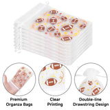 joycraft 30Pcs Football Organza Bags - 4x6In Sport Drawstring Treat Bags, Small Organza Party Favor Bags for Game Day, Tailgate, Birthday, Matches