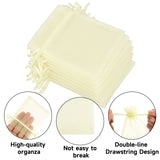 joycraft Organza Bags 2.7x3.5 inch - Ivory Drawstring Gift Packaging Pouch with Breathable Mesh for Wedding Favors, Jewelry Display, Candy Bags | Reusable Craft Supplies, Small Business