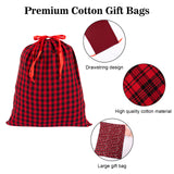 joycraft 6Pcs Christmas Buffalo Plaid Drawstring Bags, Cotton Christmas Drawstring Bags, Snowflake Christmas Sacks, Assorted Sizes Cloth Pouches for Gift Wrap, Christmas, Holiday, Birthday