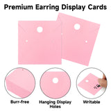 joycraft 100Pcs Earring Display Cards – 2.36In Pink Square Necklace Display Cards, Earring Kraft Paper Holder Cards for Handmade Jewelry, Small Business, Craft Fair, Retail Display