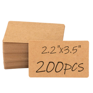 joycraft 200Pcs Blank Business Cards, 3.5" x 2.1" Brown Premium Blank Cards, Message Cards, Small Paper Cards, Index Word Cards, Business Thank You Cards, DIY Gift Cards