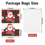 joycraft Jewelry Packaging for Small Business – 100Pcs OPP Clear Christmas Treat Bags with Santa Header Cards, Christmas Jewerly Display Bags Packaging for Party Favors, Bakery & Holiday Gift Wrapping