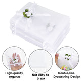 joycraft 4x6 In Organza Bags with Rose, 30Pcs White Wedding Party Favor Bag, Jewelry Pouches with Drawstring, Sheer Mesh Drawstring Bags for Jewelry, Makeup, Candy, Desserts