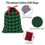 joycraft 6Pcs Christmas Drawstring Gift Bags, 3 Styles Buffalo Plaid Christmas Bags,  Cotton Cloth Christmas Wrapping Sacks, Christmas Cloth Pouches for Gift Box, Doll, Toy, Large Xmas Presents