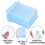 joycraft 50Pcs Sheer Organza Bags with Drawstring,4x6 In Blue Mesh Gift Wrapping Bags, Jewelry Organza Pouch, Sheer Party Favor Bag for Wedding, Bridal Shower, Birthday, Baby Shower