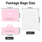 joycraft 100Pcs Pink Packaging for Small Business, Jewelry Package Supplies with Clear Bags, Jewelry Display Bags for Selling, Craft Packaging Set for Bracelets, Key Chains, Earring, Necklace.