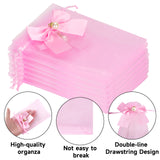 joycraft 4x6 In Organza Bags with Bow, 30Pcs Pink Mesh Drawstring Gift Bag, Organza Party Favor Pouches for Christmas, Valentine's Day, Wedding, Birthday, Baby Shower