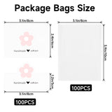 joycraft Jewelry Packaging for Small Business – 100Pcs White Bracelet Display Cards with Clear Bags, Small Handmade Jewelry Display Set for Bracelets, Key Chains, Earring, DIY Craft (Pink Flower)