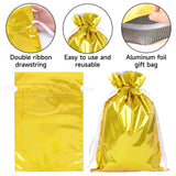 joycraft 20pcs Christmas Drawstring Gift Bags - Assorted Sizes Foil Holiday Drawstring Pouches, Red Green and Gold Gift Wrapping Bags for Toys, Dolls, Candy, DIY Craft