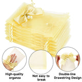 joycraft 4x6 In Organza Bags with Bow, 30Pcs Gold Party Favor Bag, Jewelry Pouches with Drawstring, Sheer Mesh Drawstring Bags for Jewelry, Makeup, Candy, Desserts