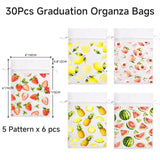 joycraft 30Pcs Furit Organza Bags - 4x6In Summer Drawstring Gift Bags, 5 Style Party Favor Bags for Birthday, Classroom, Vacation, Picnic