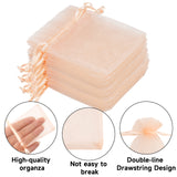 joycraft 50Pcs Peach Organza Bags - 2.7x3.5 In Jewelry Drawstring Mesh Pouch, Small Sheer Gift Bags for Small Business, Party Favor, Wedding, DIY Craft