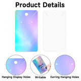 joycraft Earring Display Cards - 100Pcs Holographic Necklace Display Cards, 3.5x2 in White Paper Jewelry Card for Selling, Packaging, Small Business, Craft Fair