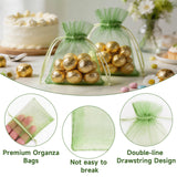 joycraft 50pcs Light Sage Green Organza Bags - 2.7x3.5In Sheer Drawstring Gift Bags, Small Mesh Party Favor Bags for Jewelry, Makeup Pouches, Candy, DIY Craft