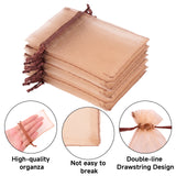 joycraft 50Pcs Light Brown Organza Bags – 2.7x3.5 In Sheer Jewelry Mesh Pouch, Small Party Favor Drawstring Pouch for Wedding, Birthday, Baby Shower, DIY Craft