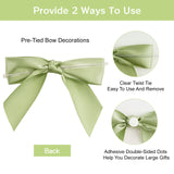 joycraft 50Pcs Twist Tie Bows, 3 Inches Satin Ribbon Twist Tie Bows, Holiday Gift Ribbon Bows, Small Satin Ribbon Bows for Birthday, Baby Shower, Wedding, Party Favor (Sage Green)